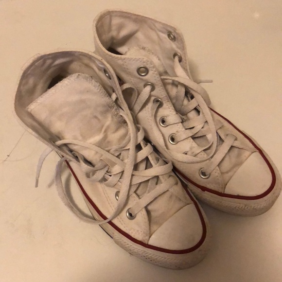 white converse high tops size 6